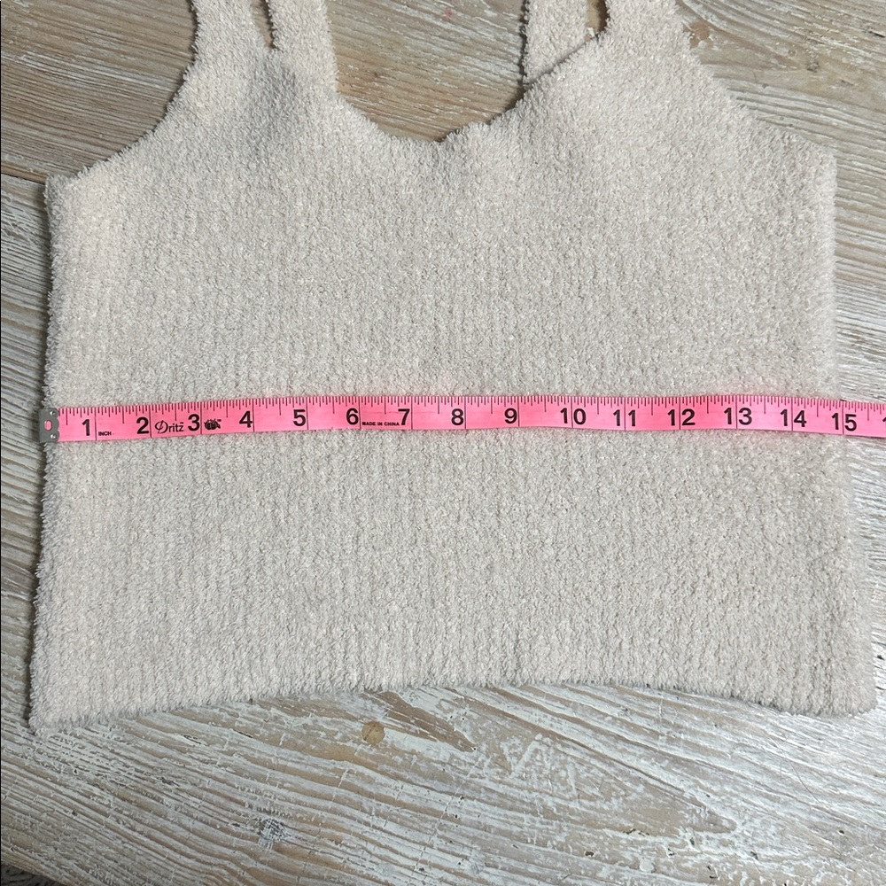 NATURAL LIFE Cream Cozy Up Soft Textured Knit Cropped Tank Top Neutral XL - Picture 5 of 6